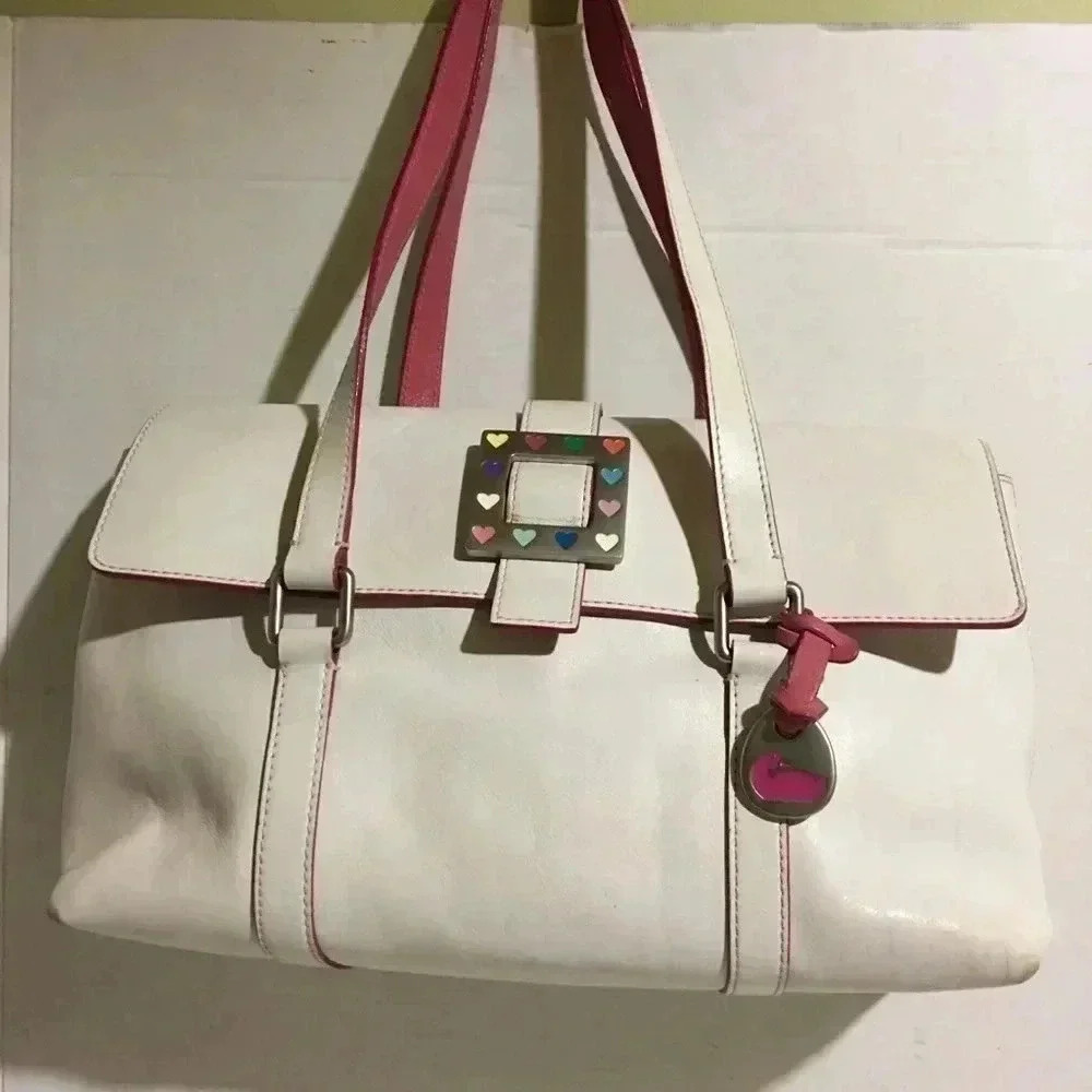 Dooney & Bourke white leather shoulder handbag